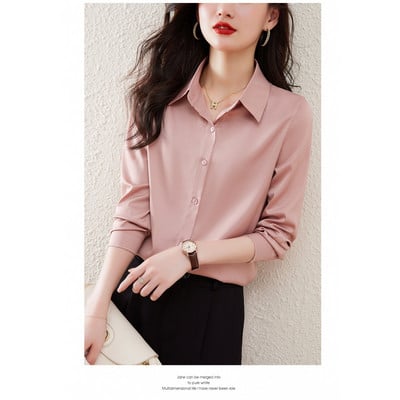 Cămașă cu nasturi la modă de toamnă, bluză vintage de primăvară, femei, albă, cu mâneci lungi, cămăși largi Streetwear, topuri de design