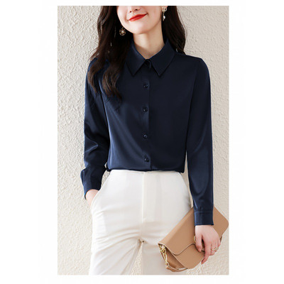 Cămașă cu nasturi la modă de toamnă, bluză vintage de primăvară, femei, albă, cu mâneci lungi, cămăși largi Streetwear, topuri de design