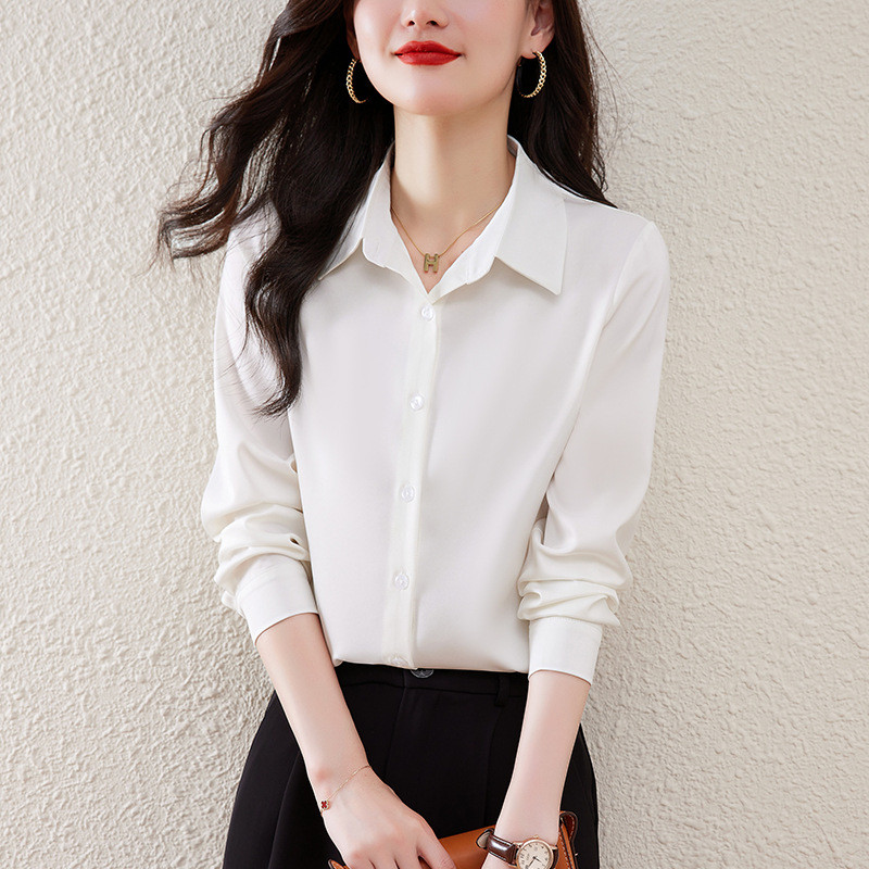 Cămașă cu nasturi la modă de toamnă, bluză vintage de primăvară, femei, albă, cu mâneci lungi, cămăși largi Streetwear, topuri de design