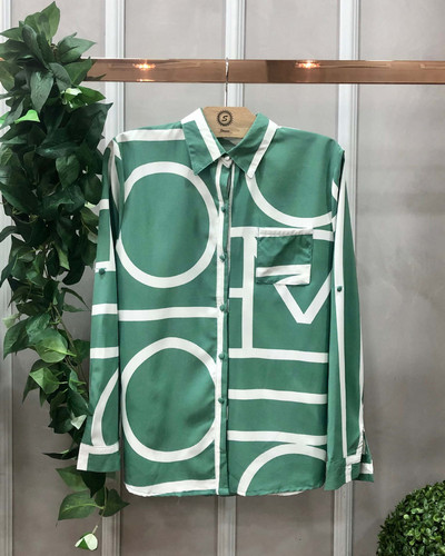 Ανοιξιάτικο φθινόπωρο Γυναικείες vintage στάμπες Slim μπλούζα Lady μακρυμάνικο πουκάμισα πολυτελείας με κουμπιά Blusa γραφείο με γυριστό γιακά casual μπλουζάκια