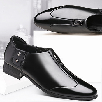 Луксозни маркови мъжки рокли Кожени обувки Бизнес официални офис обувки за мъже Сватбени обувки със заострени връзки Мъжки обувки