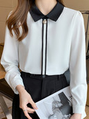 Blusas Mujer De Moda 2023 Palaidinė ilgomis rankovėmis, moteriška palaidinė, balta šifoninė palaidinė, marškiniai, moteriški viršutiniai palaidinės, Femme C417