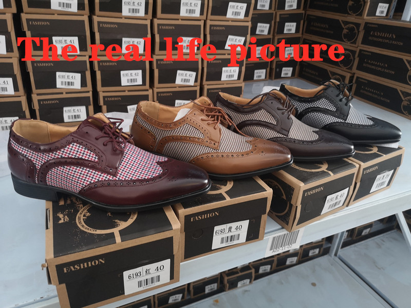 Ανδρικά ρετρό καμβάς PU δερμάτινα σκαλιστά μυτερά κορδόνια επάνω Oxfords Φόρεμα Brogues Wedding Business Platform Παπούτσια Ανδρικά παπούτσια φορέματος