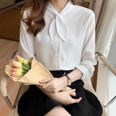 Blusas Mujer De Moda 2023 Bluză cu mânecă lungă pentru femei, guler cu fundă, bluză albă, cămașă pentru femei, bluze, cămăși Blusa Feminina G307