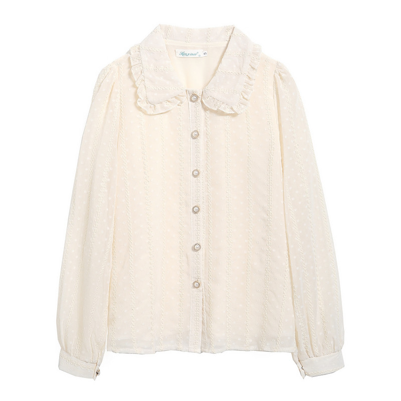 Bluză de toamnă pentru femei, cu mânecă lungă, guler de păpușă, bluză din șifon, cămașă, bluze pentru femei, bluze de moda 2023, bluze, cămăși Blusa G235