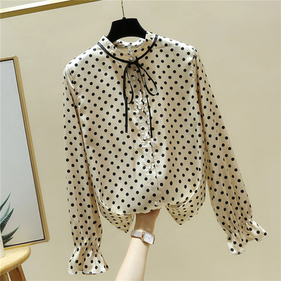 Šifonska bluza s dugim rukavima na točkice Ženska majica Blusa Bluza Ženska Blusas Mujer De Moda 2023 Ženska bluza Odjeća E74