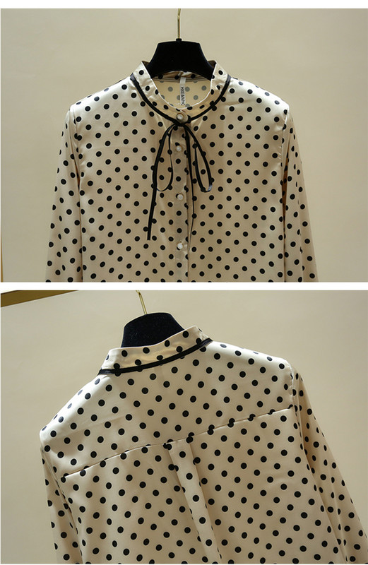 Šifonska bluza s dugim rukavima na točkice Ženska majica Blusa Bluza Ženska Blusas Mujer De Moda 2023 Ženska bluza Odjeća E74