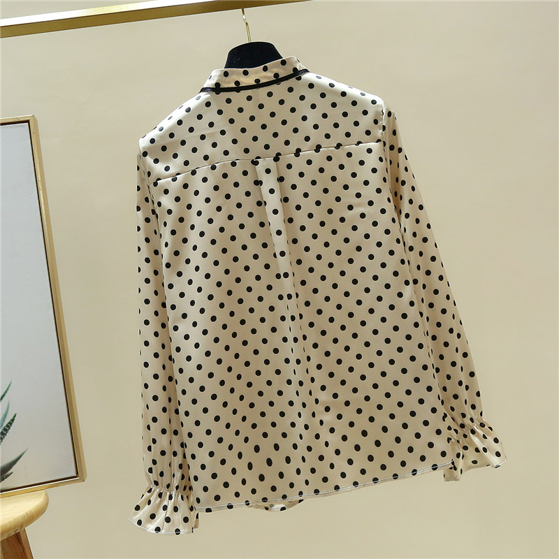 Šifonska bluza s dugim rukavima na točkice Ženska majica Blusa Bluza Ženska Blusas Mujer De Moda 2023 Ženska bluza Odjeća E74