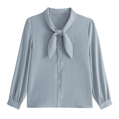 Blúz Női Blusas Mujer De Moda 2023 Hosszú ujjú női blúzok Ingek masnis gallér Sifon blúz ing felsők Női Blusa D502