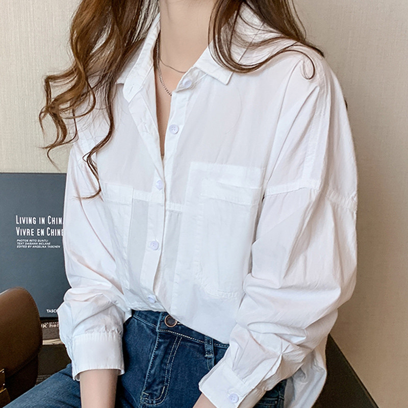 Ženska bluza Blusas Mujer De Moda 2023 Bijela bluza dugih rukava Košulja Ženske košulje s otvorenim ovratnikom, uredske bluze, gornji dijelovi D436