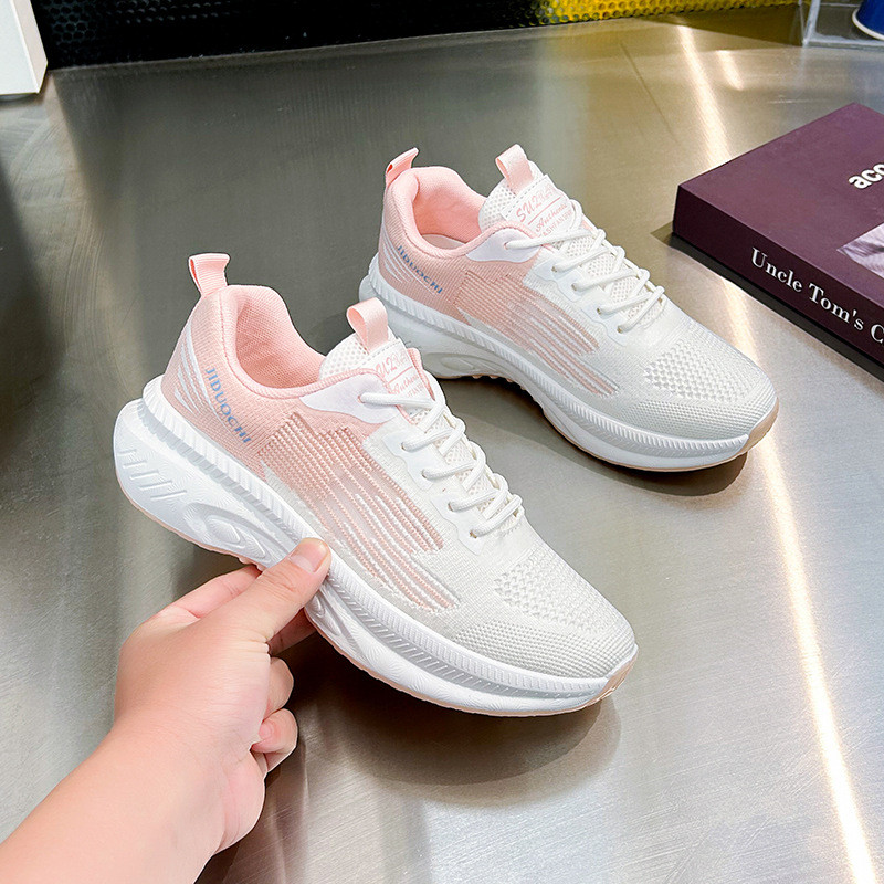 Versiunea coreeană a pantofilor pentru femei cu țesut zburător, vara 2023, pantofi sport noi pentru studenți, pantofi casual respirabili pentru alergare