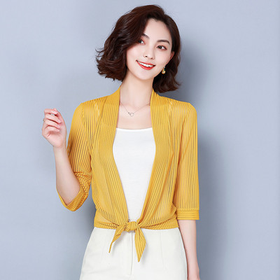 Ljetni kimono kardigan Zaštita od sunca Ženska bluza Majica Gornja odjeća za plažu Mrežasta kratka maska Krema za sunčanje Blagdanske ženske bluze