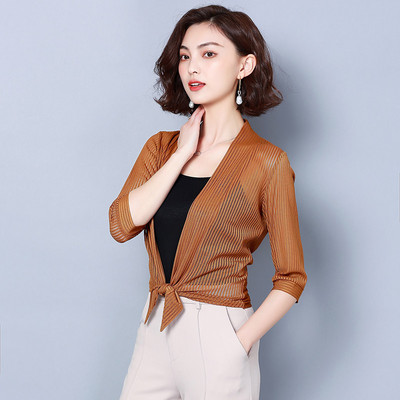 Ljetni kimono kardigan Zaštita od sunca Ženska bluza Majica Gornja odjeća za plažu Mrežasta kratka maska Krema za sunčanje Blagdanske ženske bluze