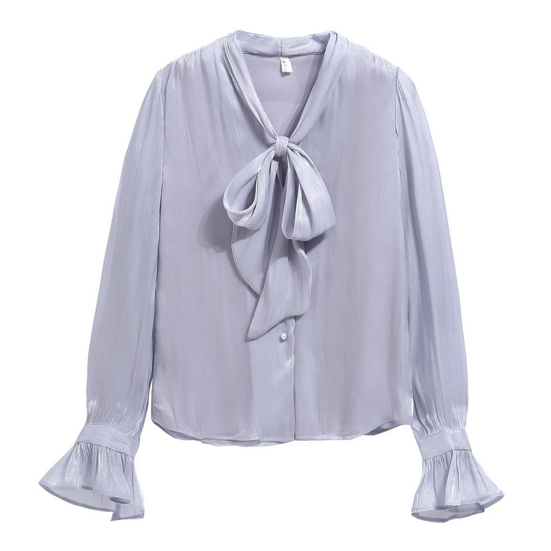 Bluse Mujer De Moda 2023 Bluză casual din șifon cu guler cu fundă Cămașă pentru femei Topuri Bluză cu mânecă lungă Bluze pentru femei Cămăși Blusa G353