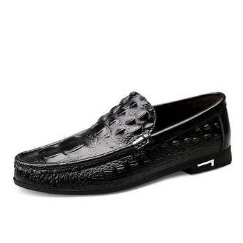 Ανδρικά δερμάτινα φλατ Νέο σχέδιο αλιγάτορα Ανδρικά ανδρικά παπούτσια μοκασίνι σε στυλ μόδας