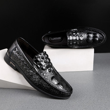 Ανδρικά δερμάτινα φλατ Νέο σχέδιο αλιγάτορα Ανδρικά ανδρικά παπούτσια μοκασίνι σε στυλ μόδας