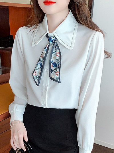 Bluză cu mânecă lungă pentru femei, cu guler răsturnat, bluză, cămașă, bluze, pentru femei, pentru femei, de moda 2023, bluze, pentru femei, bluse, pentru femei, G206