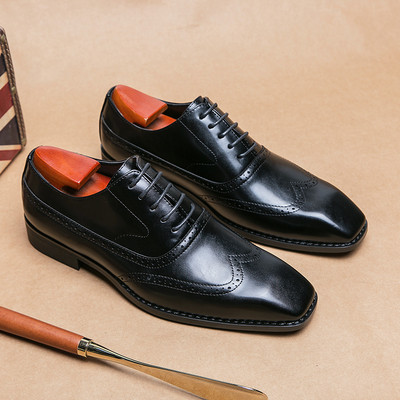 Ručno izrađene muške oksfordske cipele s vrhom krila, sive kožne brogue muške svečane cipele, klasične poslovne svečane cipele za muškarce Zapatillas Hombre