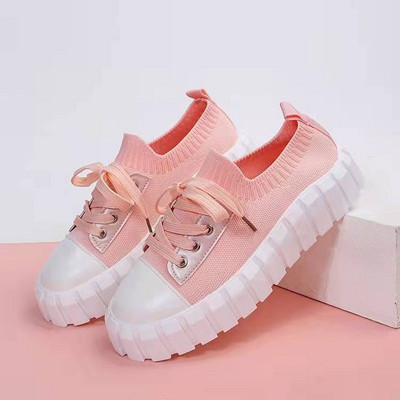 Batai moterims Pavasaris Naujos mados tamprus audinys Moteriški suvarstomi platforma vulkanizuoti batai 35-43 didelių dydžių sportiniai sportbačiai