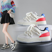 Γυναικεία πάνινα παπούτσια πλατφόρμας νέα μόδα Γυναικεία φοιτητικά παπούτσια Λευκά βουλκανιζέ Παπούτσια για τρέξιμο με χοντρό κάτω μέρος