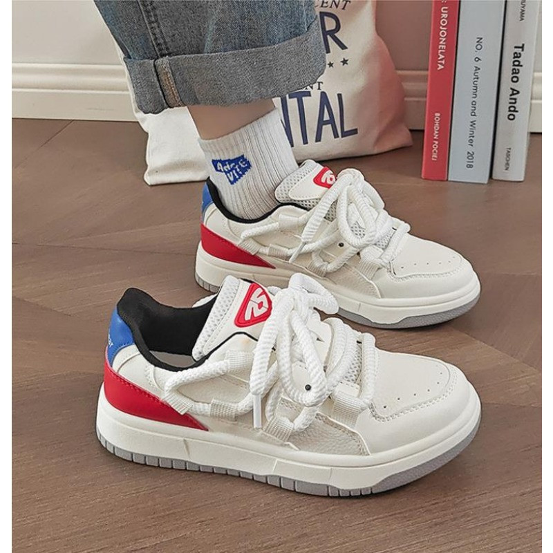 Γυναικεία πάνινα παπούτσια πλατφόρμας νέα μόδα Γυναικεία φοιτητικά παπούτσια Λευκά βουλκανιζέ Παπούτσια για τρέξιμο με χοντρό κάτω μέρος