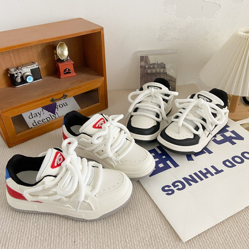 Γυναικεία πάνινα παπούτσια πλατφόρμας νέα μόδα Γυναικεία φοιτητικά παπούτσια Λευκά βουλκανιζέ Παπούτσια για τρέξιμο με χοντρό κάτω μέρος