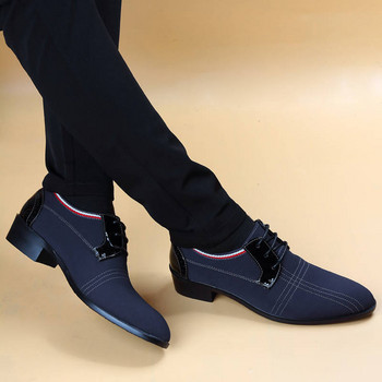 Нова платнена горна част на мъжки обувки, кожени дишащи британски костюми за свободното време, бизнес рокля, мъжки платнени обувки