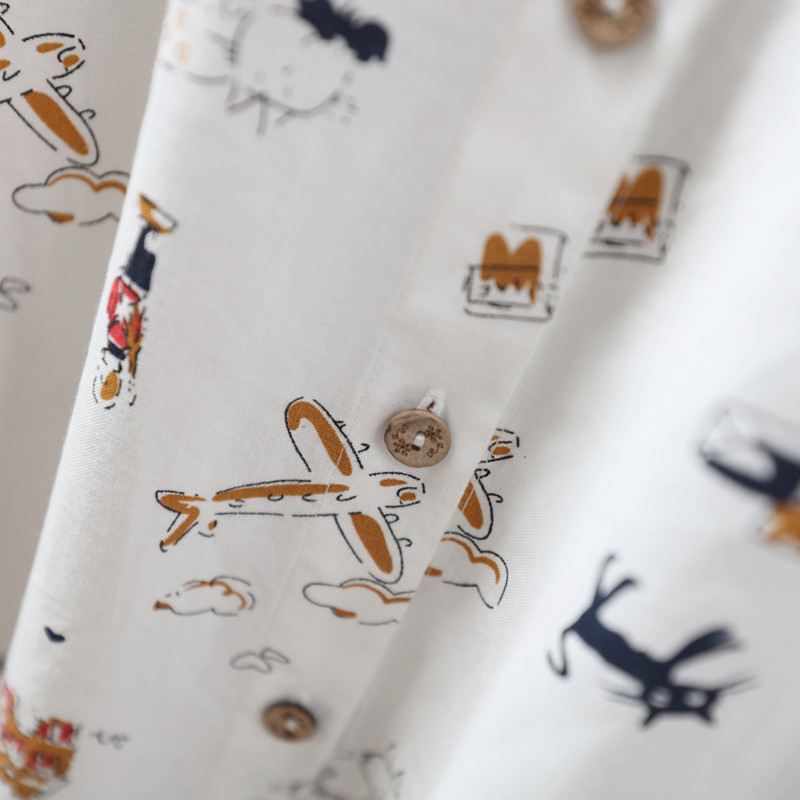 Bluze casual de primăvară cu imprimeu desene animate pentru femei 2020, largi, cu mânecă lungă, cămașă albă din bumbac de marime mare Bluze pentru femei Topuri Feminina Y266