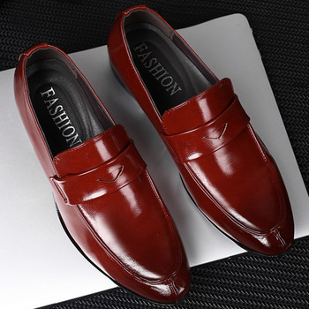 Мокасини за мъже Офис официални оксфордки Мъжки обувки с остри пръсти Големи размери Черни кожени мъжки обувки за сватбено тържество