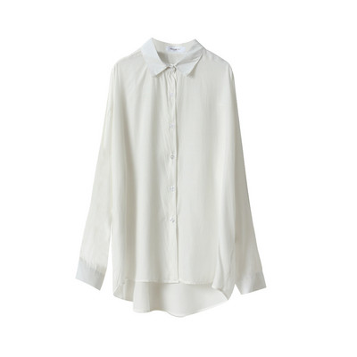 Ženske majice i bluze Ulična odjeća Boyfriend stila Široka široka prevelika košulja dugih rukava Opuštene šik majice s asimetričnim kopčanjem