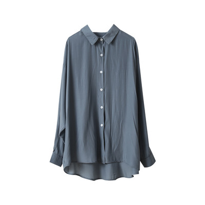 Ženske majice i bluze Ulična odjeća Boyfriend stila Široka široka prevelika košulja dugih rukava Opuštene šik majice s asimetričnim kopčanjem