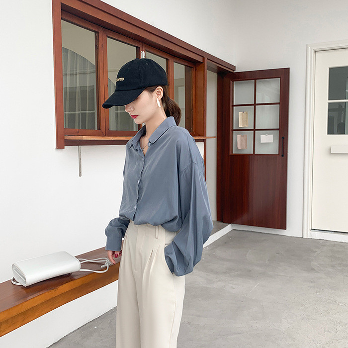 Ženske majice i bluze Ulična odjeća Boyfriend stila Široka široka prevelika košulja dugih rukava Opuštene šik majice s asimetričnim kopčanjem