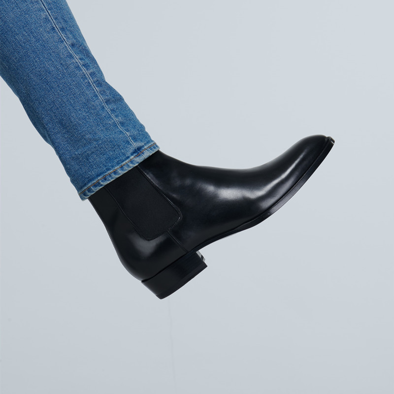 Muške Chelsea čizme ručno rađene kravlje kože crne modne poslovne ležerne klasične na srednju petu besplatna dostava muške čizme Botas Motociclista