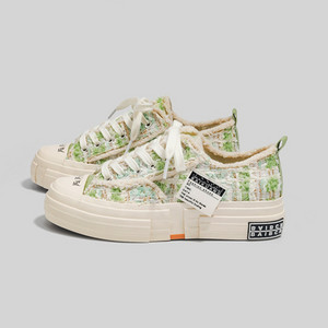 2023 Κοριτσίστικα πάνινα παπούτσια Χαμηλό επάνω με κορδόνια ροζ παπούτσια από καμβά Χοντρή σόλα Μαύρα casual γυναικεία παπούτσια καμβά Γυναικεία πάνινα παπούτσια Άνοιξη Νέο