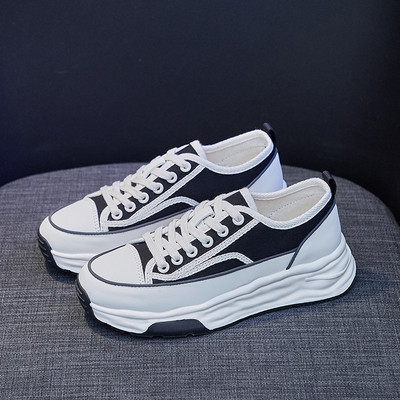 Pantofi de pânză pentru femei, pantofi groși, primăvară, vară 2022, la modă, ocazional, cu șireturi, pantofi vulcanizați, pantofi de designer pentru femei