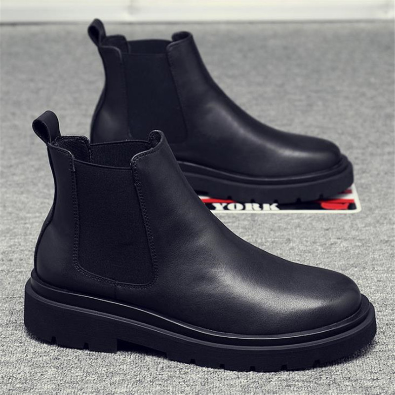 odos vyriški „Chelsea“ batai, neperšlampami sniego batai, prabangūs vyriški žieminiai vilnos batai, šilti batai iš odos.