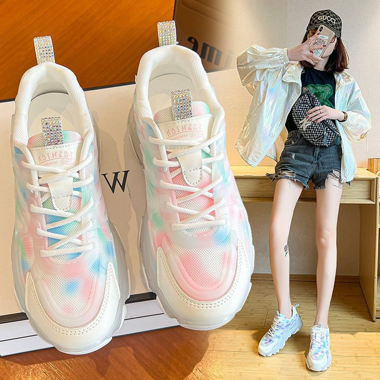 Pantofi cu platformă pentru femei 2022, alb, respirabil, pantofi sport pentru alergare, tenis pentru femei, pantofi vulcanizați pentru femei, primăvară vară