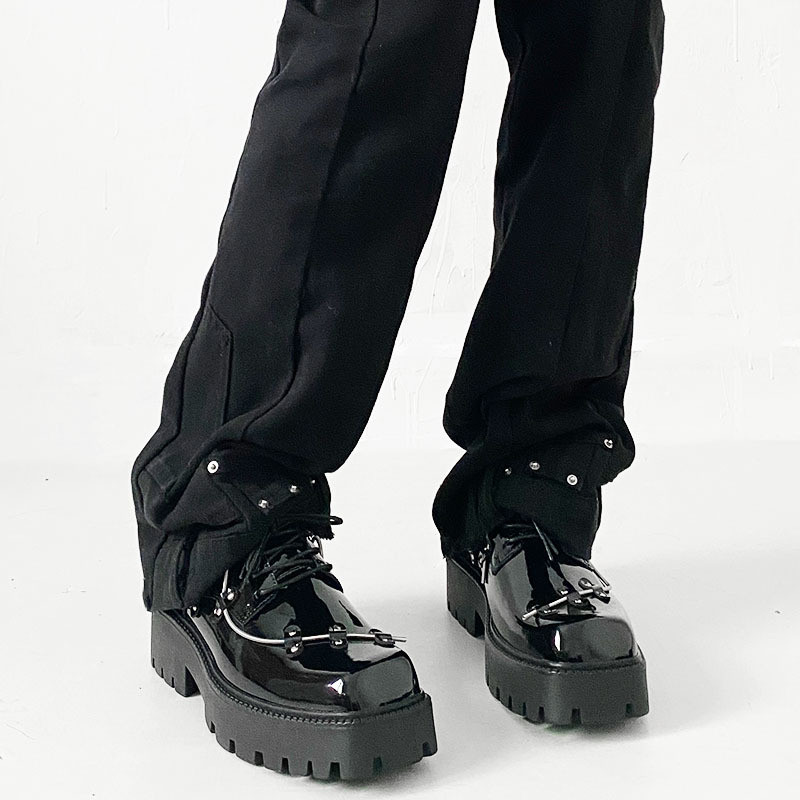 Ανδρικές μπότες πανκ Μεταλλική διακόσμηση Vintage Streetwear Ανδρικά μποτάκια πλατφόρμας Lace Up Casual μπότες Μέγεθος 38-44