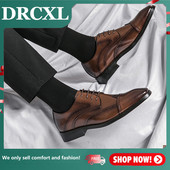 DRCXL Handmade Ανδρικά Wingtip Παπούτσια Oxford Δερμάτινα Brogue Ανδρικά παπούτσια φορέματος Κλασικά επαγγελματικά επίσημα παπούτσια για άνδρες Zapatillas Hombre