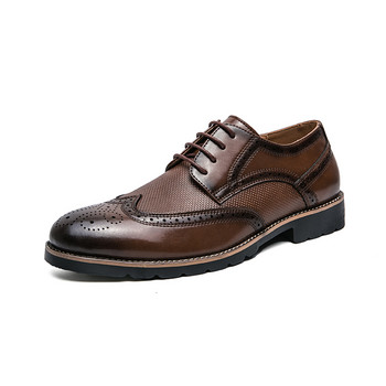 DRCXL Ръчно изработени мъжки обувки Оксфорд, кожени броги, мъжки рокли, класически бизнес официални обувки за мъже Zapatillas Hombre
