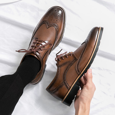 DRCXL Handmade Ανδρικά Wingtip Παπούτσια Oxford Δερμάτινα Brogue Ανδρικά παπούτσια φορέματος Κλασικά επαγγελματικά επίσημα παπούτσια για άνδρες Zapatillas Hombre
