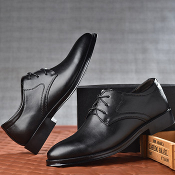 Големи мъжки обувки Черни кожени официални обувки за мъже Оксфорд Мъжки сватбени партита Офис бизнес обувки Мъжки zapatos de hombre