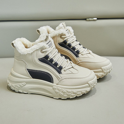 2023 Νέα μόδα γυναικεία παπούτσια casual Παπούτσια με στρογγυλή σόλα με χοντρή σόλα Χειμερινά βελούδινα ζεστά αθλητικά παπούτσια Ευέλικτα παπούτσια με βαμβακερή επένδυση QB553