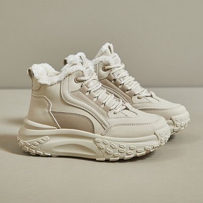 2023 Νέα μόδα γυναικεία παπούτσια casual Παπούτσια με στρογγυλή σόλα με χοντρή σόλα Χειμερινά βελούδινα ζεστά αθλητικά παπούτσια Ευέλικτα παπούτσια με βαμβακερή επένδυση QB553