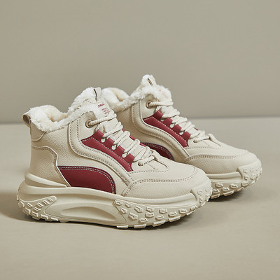 2023 Νέα μόδα γυναικεία παπούτσια casual Παπούτσια με στρογγυλή σόλα με χοντρή σόλα Χειμερινά βελούδινα ζεστά αθλητικά παπούτσια Ευέλικτα παπούτσια με βαμβακερή επένδυση QB553