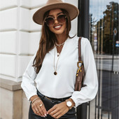 Široke ženske bluze velikih veličina Ženske košulje u korejskom stilu s V-izrezom Ženske majice Puloveri Ležerna prevelika košulja dugih rukava Blusas