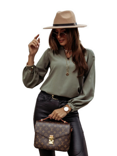 Široke ženske bluze velikih veličina Ženske košulje u korejskom stilu s V-izrezom Ženske majice Puloveri Ležerna prevelika košulja dugih rukava Blusas