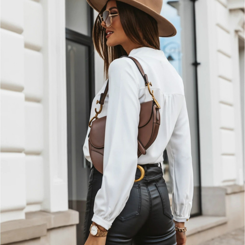 Široke ženske bluze velikih veličina Ženske košulje u korejskom stilu s V-izrezom Ženske majice Puloveri Ležerna prevelika košulja dugih rukava Blusas