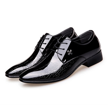 2023 Нови луксозни мъжки лачени обувки Италиански черни Оксфордски сватбени обувки Класически мъжки дерби обувки с рокля Плюс размер 38-48