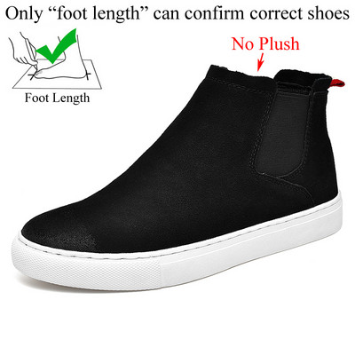Ανδρικά χειμερινά Flat Fashion Cow Suede Ανδρικές μπότες 2023 Νέος σχεδιαστής Black Botas Botines Bottes Homme Bottine